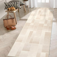 Garvee Waschbarer Teppich mit Niedrigem Flor 80 x 150 cm Beige Rutschfester Moderner Teppich für Wohnzimmer Schlafzimmer Küche