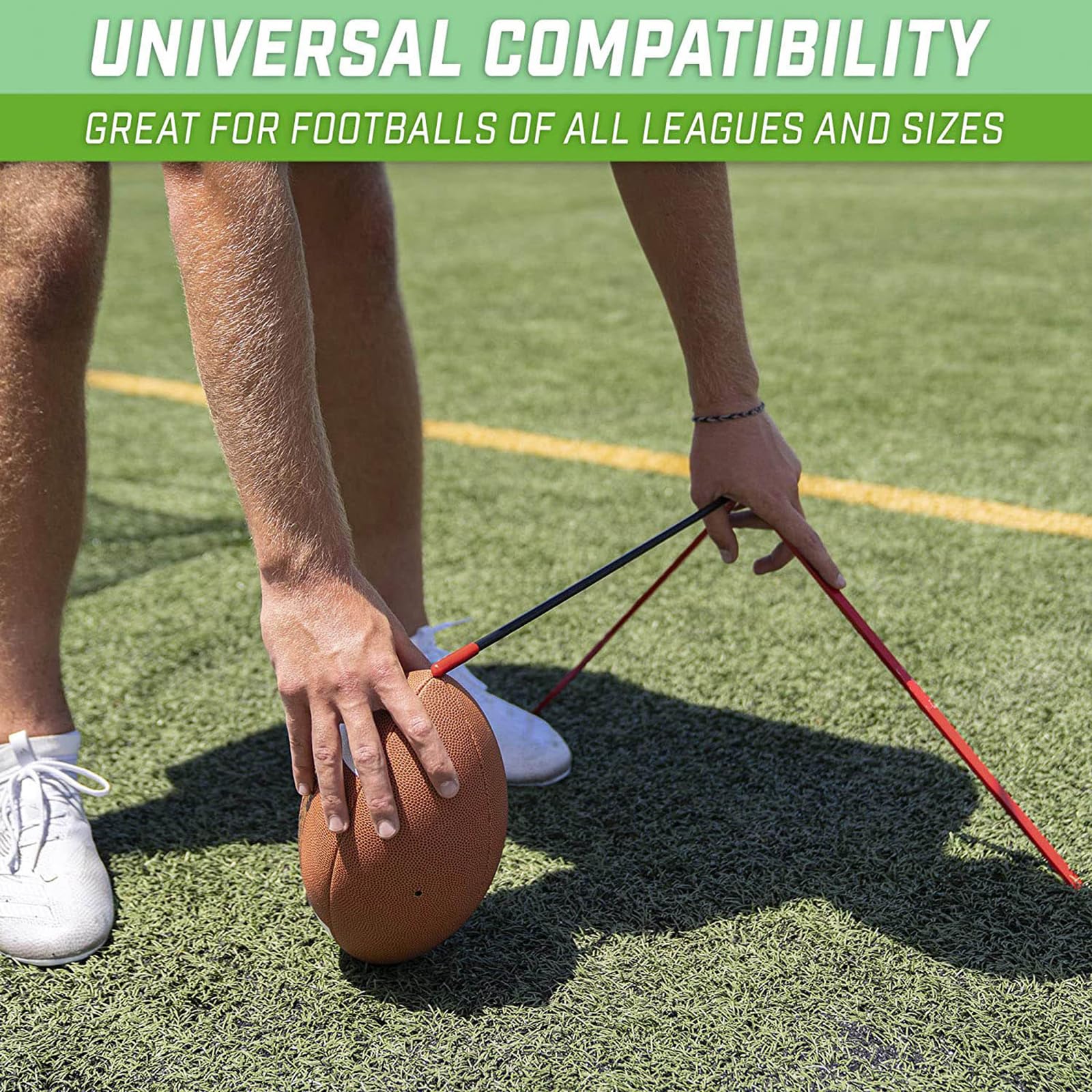 Support métallique Garvee pour tirs au but et coups de pied de football américain, réglable et robuste, compatible avec toutes les tailles de ballons, pour l'entraînement en extérieur et en intérieur.