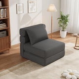 Garvee canapé-lit convertible en lin, mousse à mémoire de forme, format compact et multifonction, gris foncé, pour salon et appartement - Gris foncé