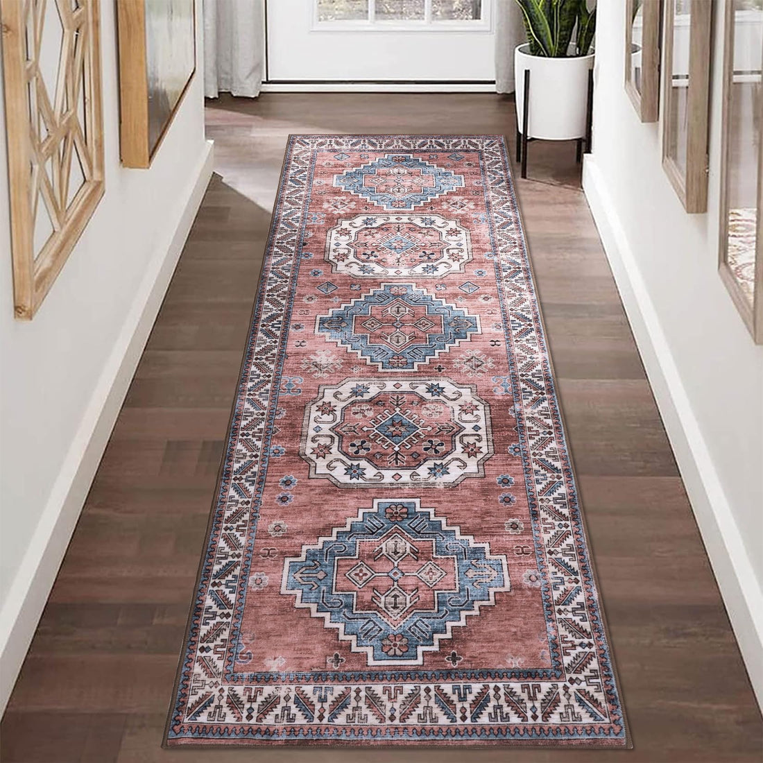 Tapis Garvee Boho Vintage à motif tribal, antidérapant, lavable, 80 x 150 cm, salon, chambre