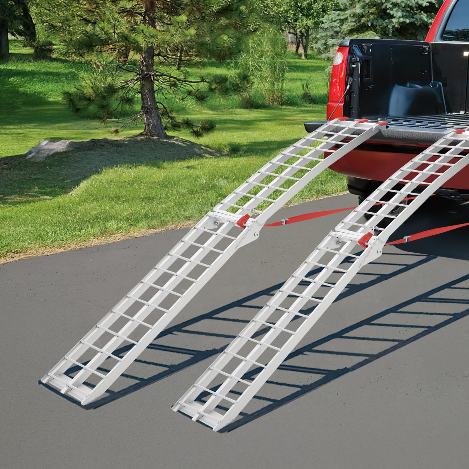 Rampes de chargement en aluminium Garvee, lot de 2, capacité de charge de 2722 kg (6000 lb), pour camions et VUS, 152 x 30,5 cm (60 x 12 po), légères et résistantes à la corrosion.