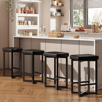 Ensemble de 4 tabourets de bar Garvee, 62,5 cm, revêtement en similicuir, structure en métal, sans dossier, idéal pour îlot de cuisine ou salle à manger, style moderne