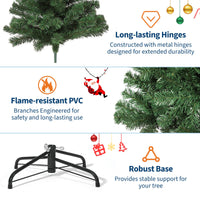 Sapin de Noël artificiel Garvee 180 cm – Épicéa de qualité supérieure, charnières métalliques, base pliable, gain de place