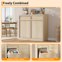 Poubelle moderne Garvee de 38 litres (10 gallons), résistante aux animaux, en bois, sur pied, pour la cuisine et le salon, gain de place, système basculant