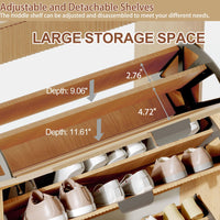 Meuble à chaussures Garvee avec 3 portes à charnières et 2 tiroirs, bois naturel - meuble de rangement pour entrée étroite