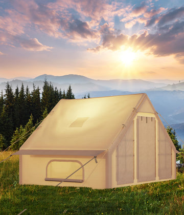 Tente de camping gonflable Garvee avec pompe, idéale pour le camping et les activités de plein air, 118 x 83 x 79 cm, en coton et PVC, imperméable et coupe-vent.
