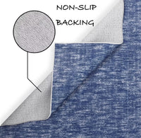 Tapis Garvee lavable en machine, antidérapant, doux et plat, pour salon ou chambre, 160 x 230 cm, bleu