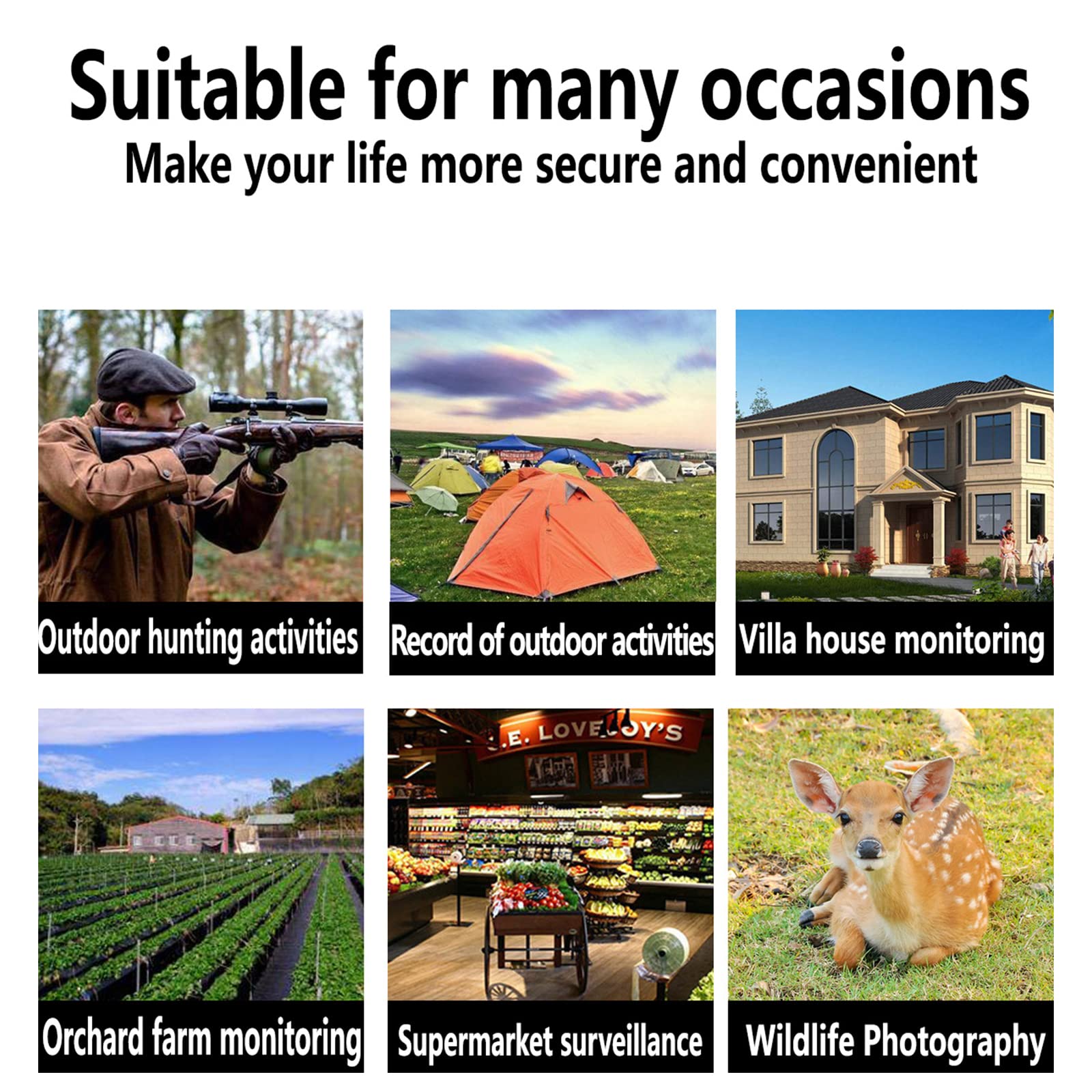 Caméra de surveillance Garvee Wildlife Camera 32MP 1080P WiFi IP66 étanche pour la chasse en extérieur avec vision nocturne (noire)