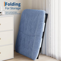 Fauteuil confortable Garvee XL en fausse fourrure avec structure en métal et base antidérapante pour salon et chambre, bleu, XL