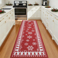 Chemin de table romantique de Noël Garvee avec flocons de neige, antidérapant, ultra-doux, en microfibre TPE antidérapante, 60 x 180 cm, pour salon et couloir, lavable