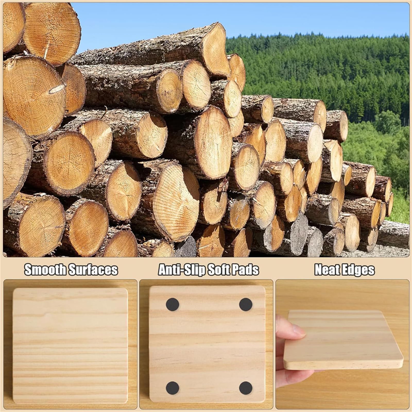 Panneaux de contreplaqué Garvee en bois de bouleau de 6 mm d'épaisseur pour la fabrication de pièces en bois naturel de 10 x 10 x 6 mm.