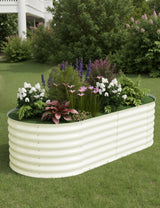 Garvee Bac De Jardin Surélevé 1,8×0,9×0,6m Galvanisé En Acier Antirouille Beige Pour Extérieur - Beige