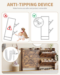 Meuble à chaussures Garvee avec 2 tiroirs pliables, style rustique marron, idéal pour l'entrée et le couloir, gain de place.