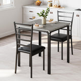 Ensemble de salle à manger Garvee 3 pièces avec 2 chaises rembourrées, idéal pour les petits espaces, la cuisine et le bureau. Table de cuisine carrée en chêne, robuste et peu encombrante. - chêne