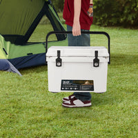 Glacière rigide portable Garvee de 25 pintes avec poignée et tuyau de drainage pour le camping et la pêche, isolée, en PE, bleue