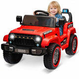 Garvee Voiture électrique enfant 12 V rouge, 2 moteurs de 35 W, télécommande parentale, 3 vitesses, LED, musique et ceinture, 3 à 8 ans - Rouge