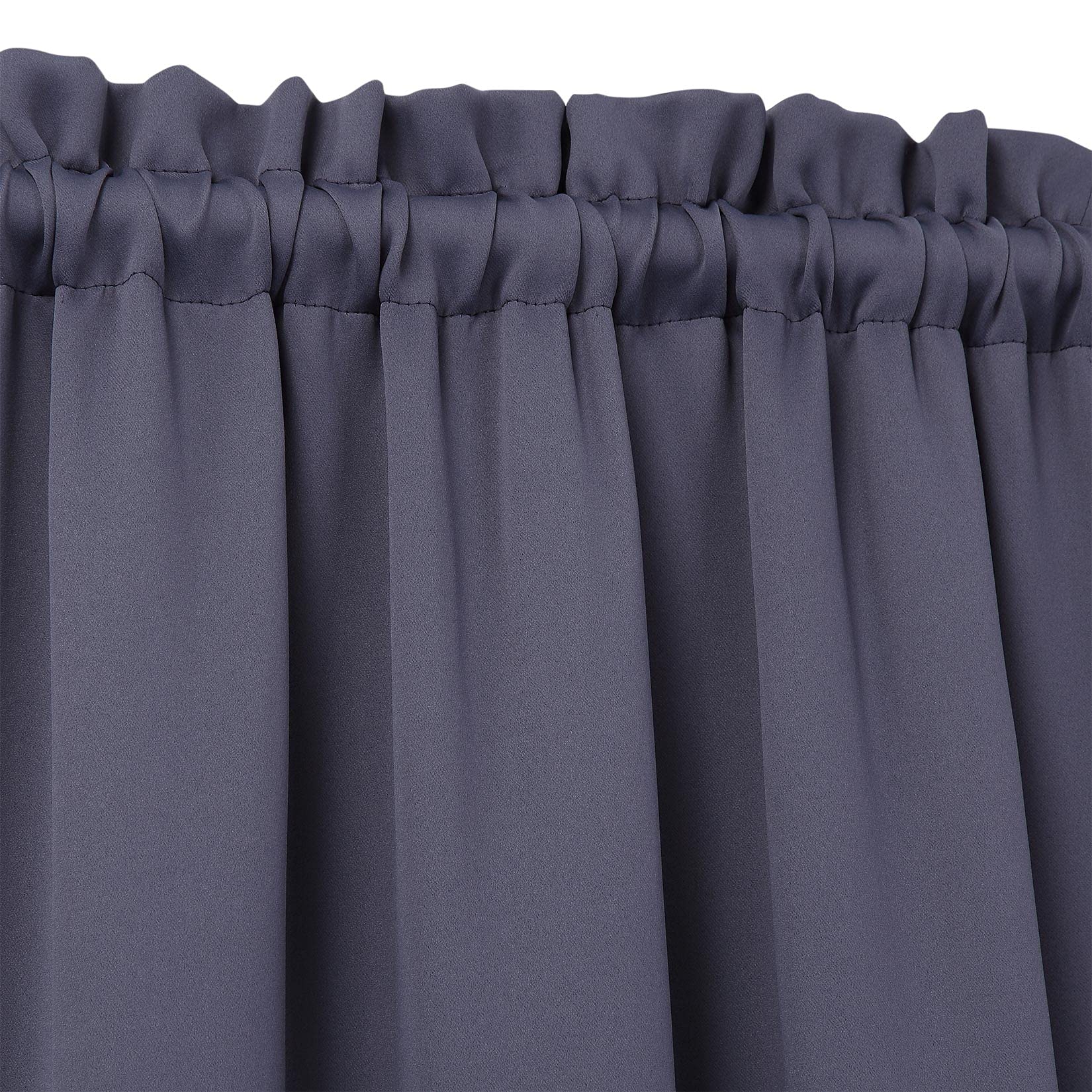 Cantonnières occultantes Garvee, lot de 2, pour fenêtres (salon, cuisine, chambre), 66 x 114 cm, gris foncé