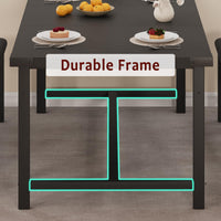 Ensemble table et chaises extensibles Garvee pour 4 à 6 personnes, 160 cm, bois, noir rétro, gain de place, stable, facile à assembler