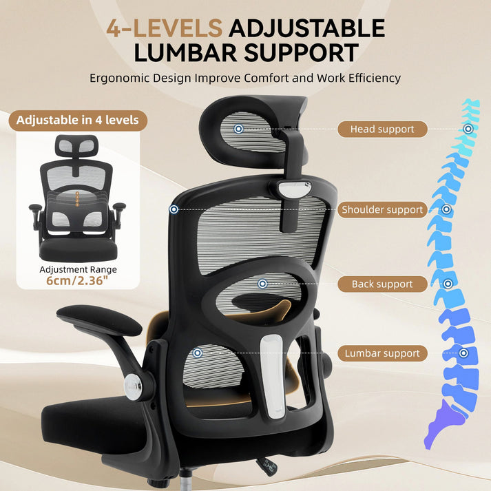 Fauteuil de bureau pivotant à 360 degrés avec roulettes fluides