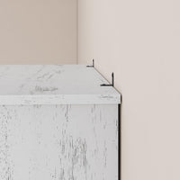Garvee bibliothèque basse 80 × 31 × 102 cm, 4 niveaux ouverts, finition blanche, style industriel