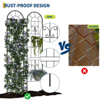 Garvee ensemble de treillis de jardin en 2 pièces pour plantes grimpantes, 140 × 30 cm, métal robuste, résistant aux intempéries, décoratif, pour jardin et terrasse