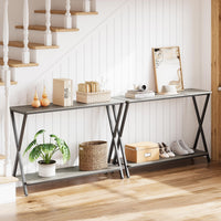 Console Garvee avec étagère, table d'entrée étroite et table basse, design moderne, salon et couloir, gain de place, durable