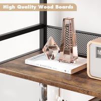 Garvee Bibliothèque Industrielle avec Portes Grillagées, 4 Étagères, Structure en Métal et Panneaux MDF, 180 × 80 × 30,5 cm, pour Salon et Bureau