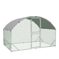 Poulailler Garvee grand format de 2 m (6,5 pi) en métal imperméable avec protection UV, double porte, structure triangulaire renforcée pour poules et canards, jardin