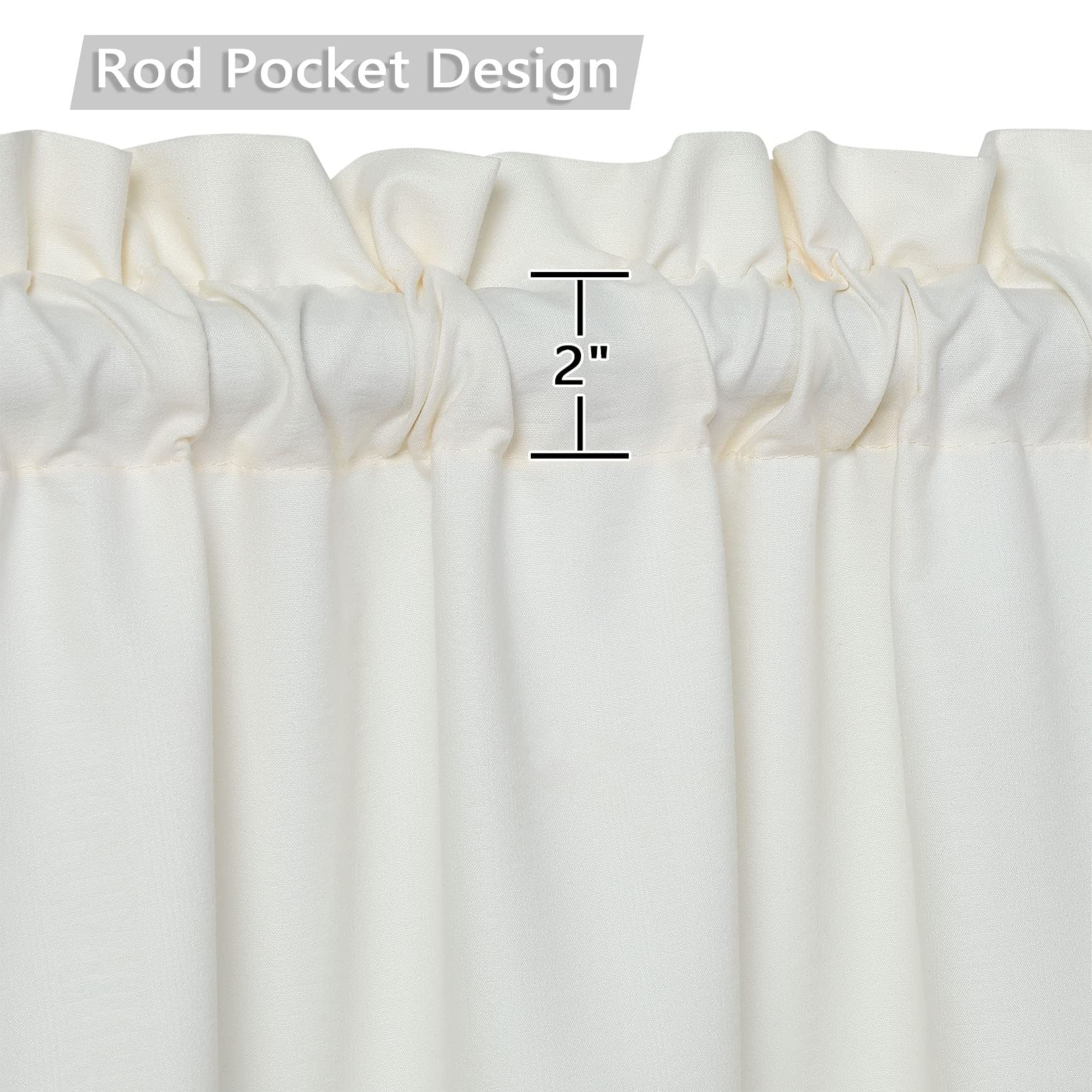 Rideaux de cuisine imperméables Garvee avec texture en relief beige 2x30x61 cm pour salle de bain et chambre