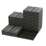 Garvee Lot de 27 Dalles Clipsables en Bois Composite 30 x 30 cm, Sol Extérieur Antidérapant pour Terrasse, Jardin et Balcon, Gris - Gris