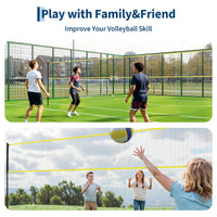 Filet de volley-ball Garvee de 9,75 m (32 pi) pour extérieur, résistant aux intempéries, en polyéthylène, hauteur réglable, autoportant et portable pour jardin et plage.