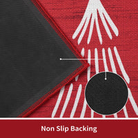 Ensemble de tapis de cuisine Garvee pour Noël, antidérapant, 2 pièces, 40 x 60 cm + 40 x 120 cm, Joyeux Noël, rouge et vert