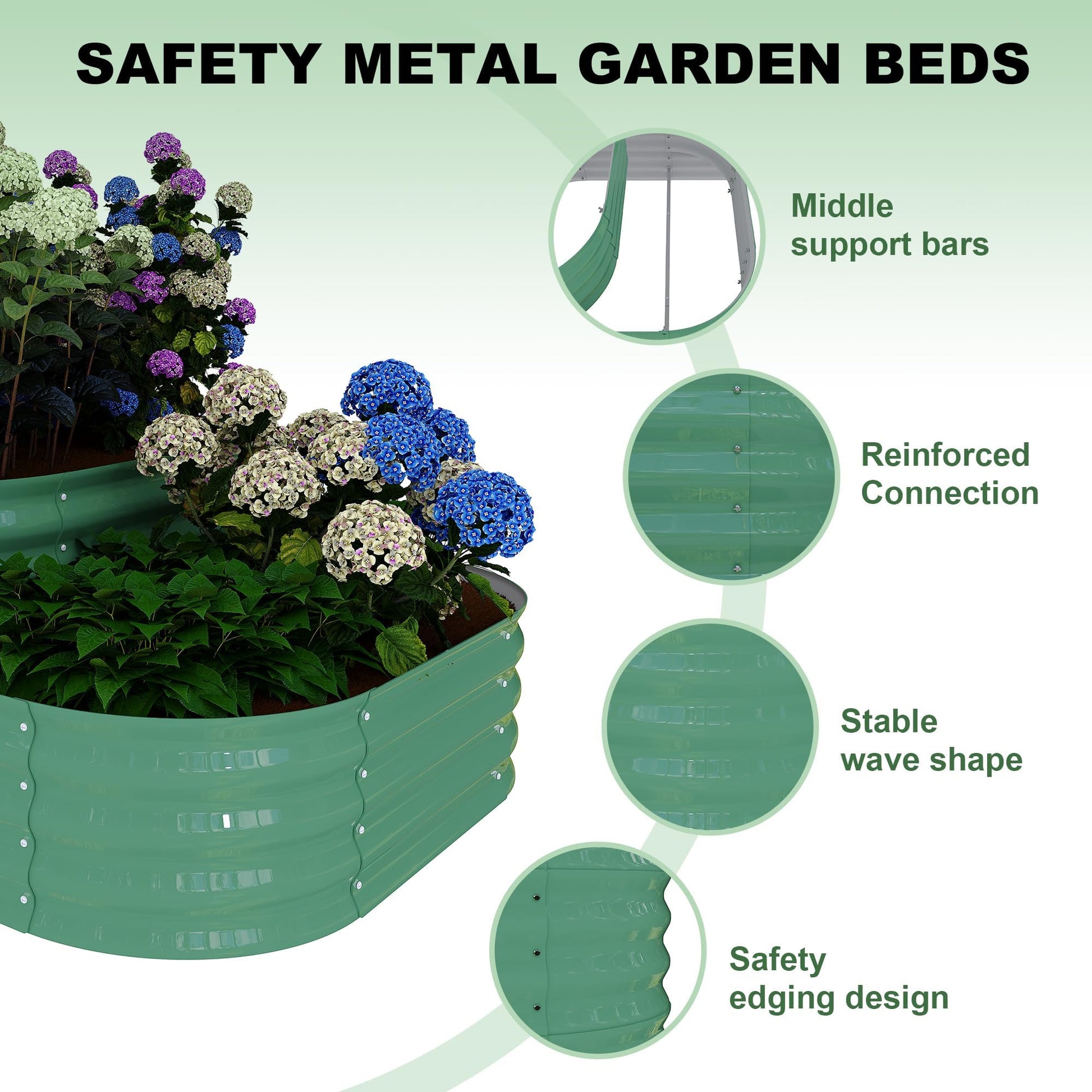 Kit de jardin surélevé galvanisé Garvee 61x42x31 cm en acier inoxydable pour légumes et herbes aromatiques d'extérieur