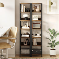 Garvee Étagère étroite 30 cm, 6 niveaux, métal et MDF, cadre robuste, style industriel rustique, 168 × 30 × 30 cm, idéale petits espaces, vintage
