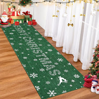 Tapis de Noël Garvee avec motif de cerf, sapin de Noël et flocons de neige, idéal pour couloir, salon ou cuisine, 80 x 150 cm, vert.