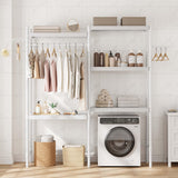 Garvee Étagère Lave-Linge 71,1cm, 5 Niveaux Bois Double-Couche Acier Antirouille Ajustable Pour Salle de Bain Compacte