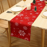 Chemin de table de Noël Garvee avec flocons de neige recto-verso, imperméable, polyester, 33 x 137 cm, rouge, pour la cuisine et les fêtes