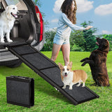 Garvee Rampe pliable pour chien en aluminium 180 x 43 cm, antidérapante, supporte jusqu’à 120 kg, idéale voiture, canapé, lit et chiens âgés. - Noir