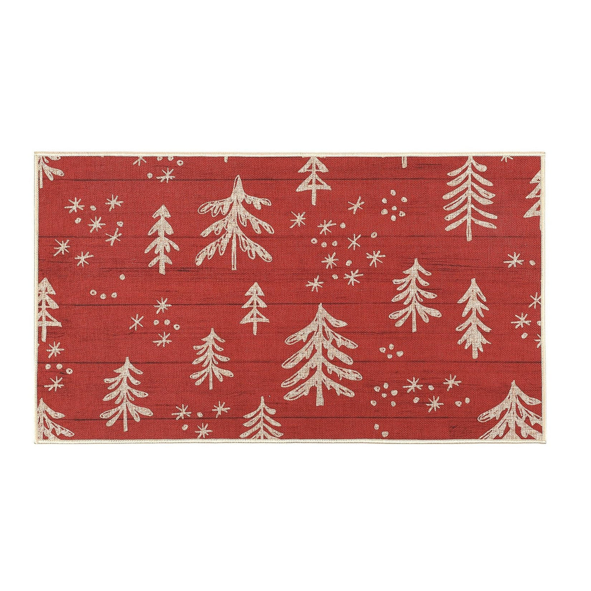 Garvee Dörrmatta Twättbar Jul Mit Halkfri Gummibaksida Für Außen Und Küchen, 40x60 cm, Rot, Julgranar Muster