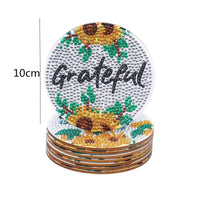 Kit de peinture diamant Garvee 8 pièces à faire soi-même, motif tournesol, bois, avec support et colle, décoration pour la maison et la cuisine, coloré
