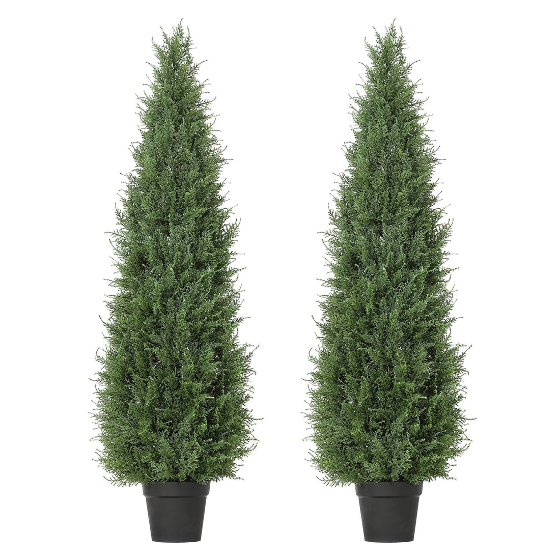 Garvee Arbres topiaires artificiels en cèdre 1,50 m en polyéthylène, résistants aux UV et aux intempéries, branches orientables, pour jardin et terrasse, vert