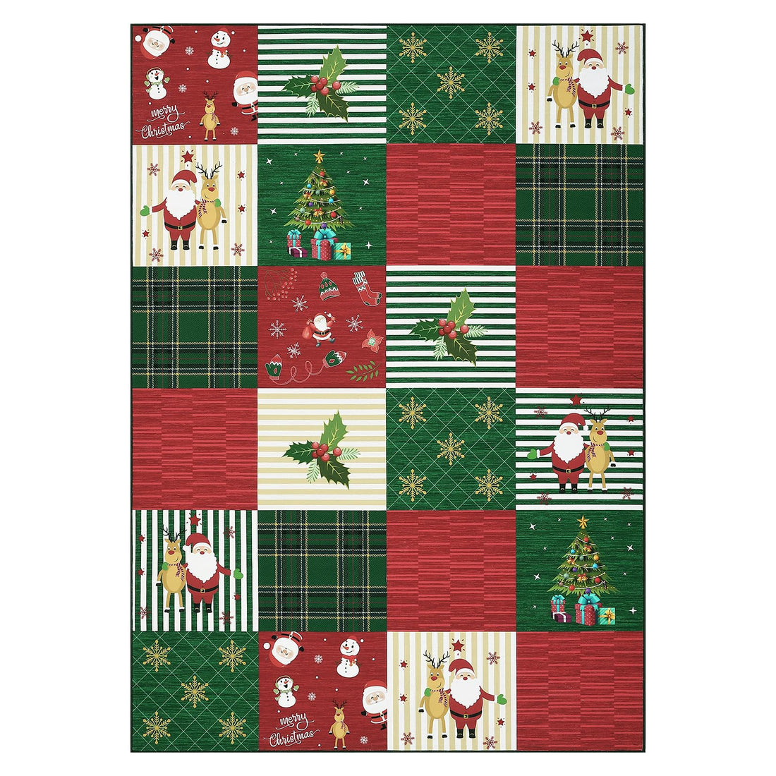 Garvee Alfombra Salon 100 % polyester polaire 200 g avec revêtement antidérapant TPR pour Noël 80 x 150 cm Nuit Magique
