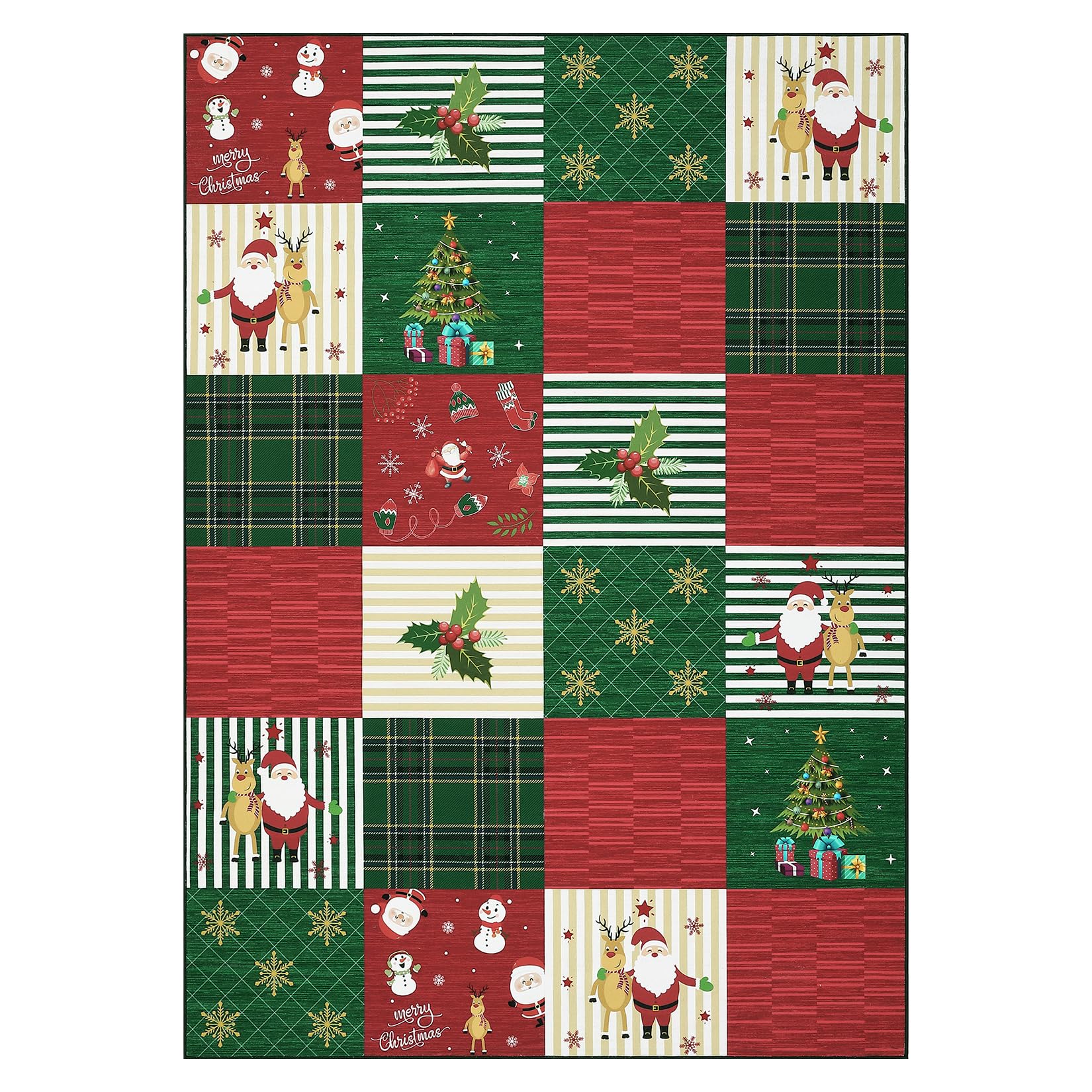 Garvee Alfombra Salon 100 % polyester polaire 200 g avec revêtement antidérapant TPR pour Noël 80 x 150 cm Nuit Magique