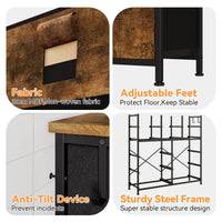 Garvee commode à 12 tiroirs, revêtement en tissu, structure en métal, plateau en bois, idéale pour la chambre et l'entrée