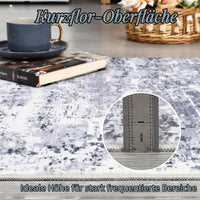 Tapis abstrait moderne Garvee, lavable, antidérapant, pour salon ou chambre, 120 x 170 cm, bleu