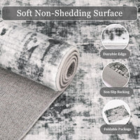 Tapis Garvee moderne lavable, antidérapant, à poils courts, pour salon, chambre, couloir, salle à manger, gris, 60 x 230 cm