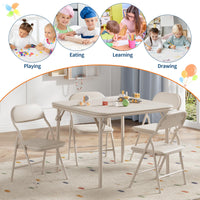 Ensemble table et chaises pliantes 3 pièces pour enfants Garvee, pliable, sûr, en cuir PU, antirouille, pour salle de jeux et maternelle