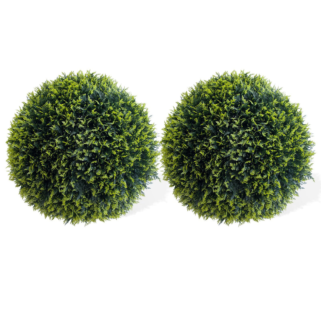 Boules de topiaire artificielles en cèdre Garvee, lot de 2, résistantes aux intempéries, sans entretien, en polyéthylène, pour jardin et mariage, vertes, 2 pièces