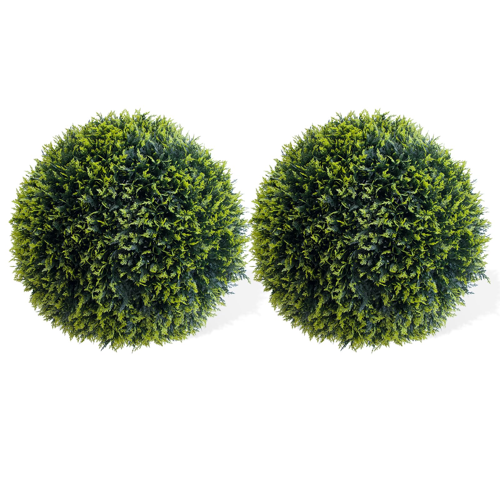 Boules de topiaire artificielles en cèdre Garvee, lot de 2, résistantes aux intempéries, sans entretien, en polyéthylène, pour jardin et mariage, vertes, 2 pièces
