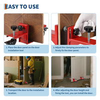 Kit d'installation de porte Garvee, 2 pièces, pour portes de 0 à 4,8 cm d'épaisseur, capacité de charge de 340 kg, acier Q235, rouge, usage commercial et résidentiel